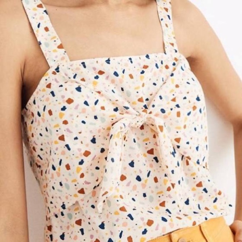 Madewell Women's Terrazzo Tie Front Tank